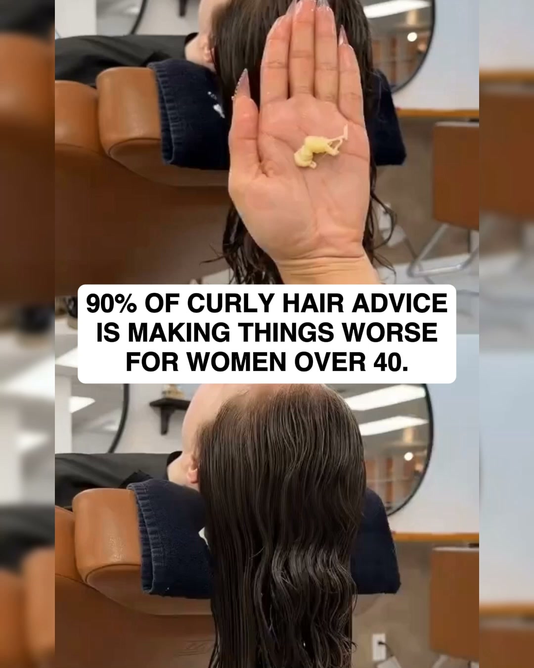 Stephanie Smith Facebook ad: Lighter Shaping For Fine Curls