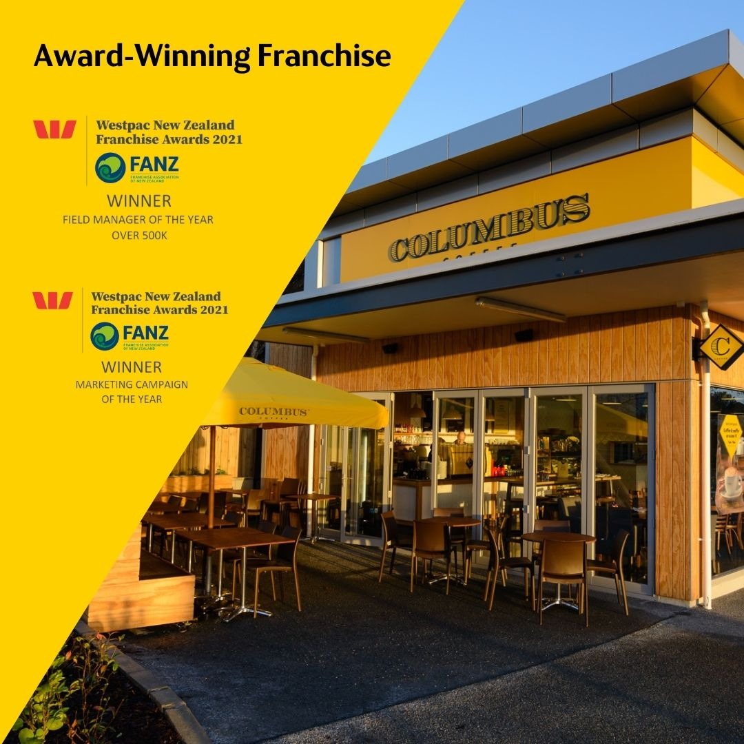 Columbus Coffee Facebook ad: Café Franchise Opportunities in New Zealand