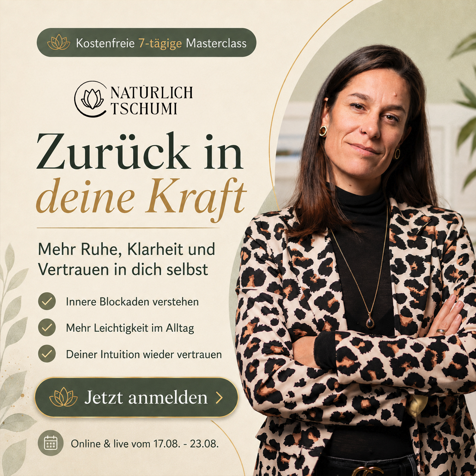 Natürlich Tschumi GmbH - Selbstheilung & Potenzialentfaltung Facebook ad: Sei kostenlos dabei: 7 Tage für mehr Klarheit und innere…