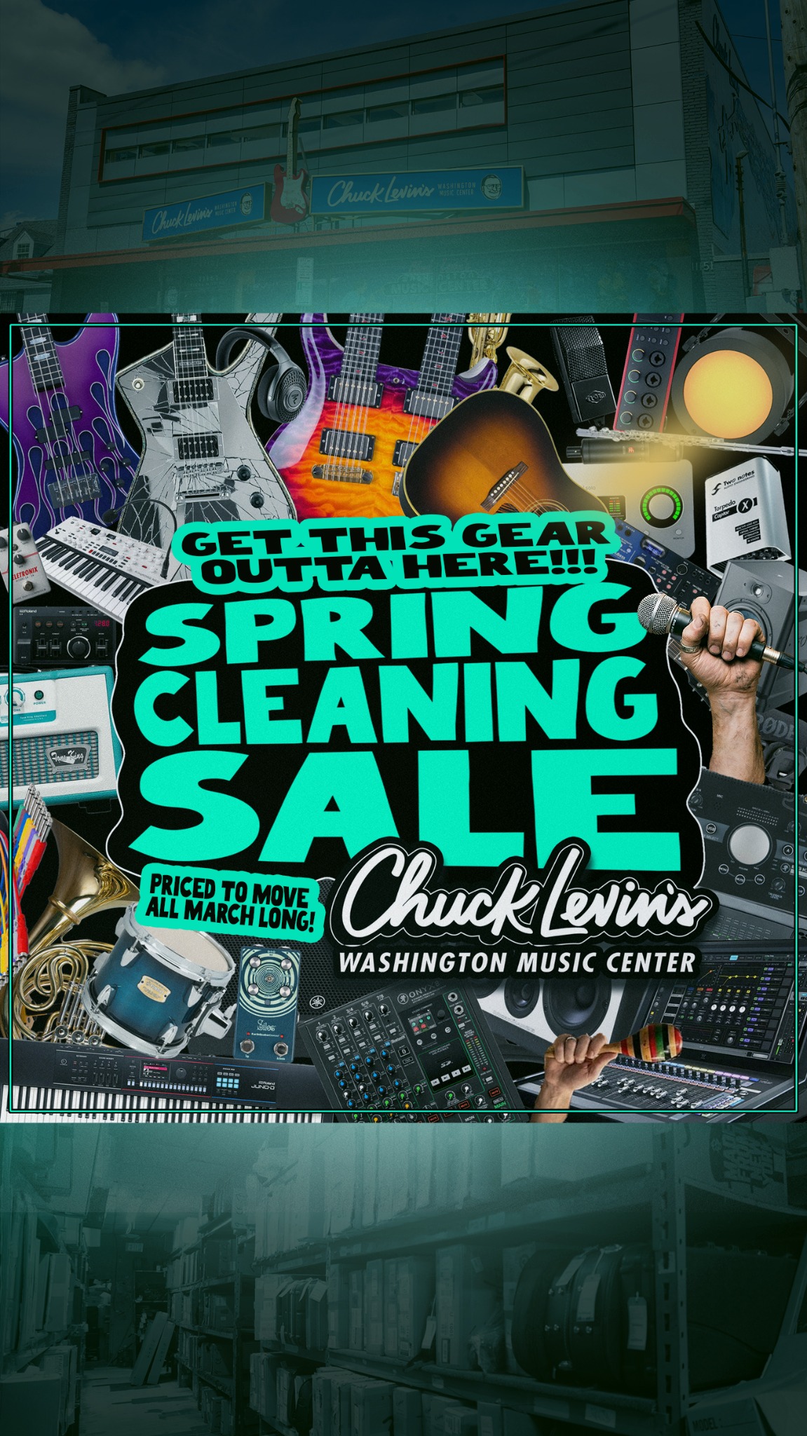 Chuck Levin's Washington Music Center Facebook ad