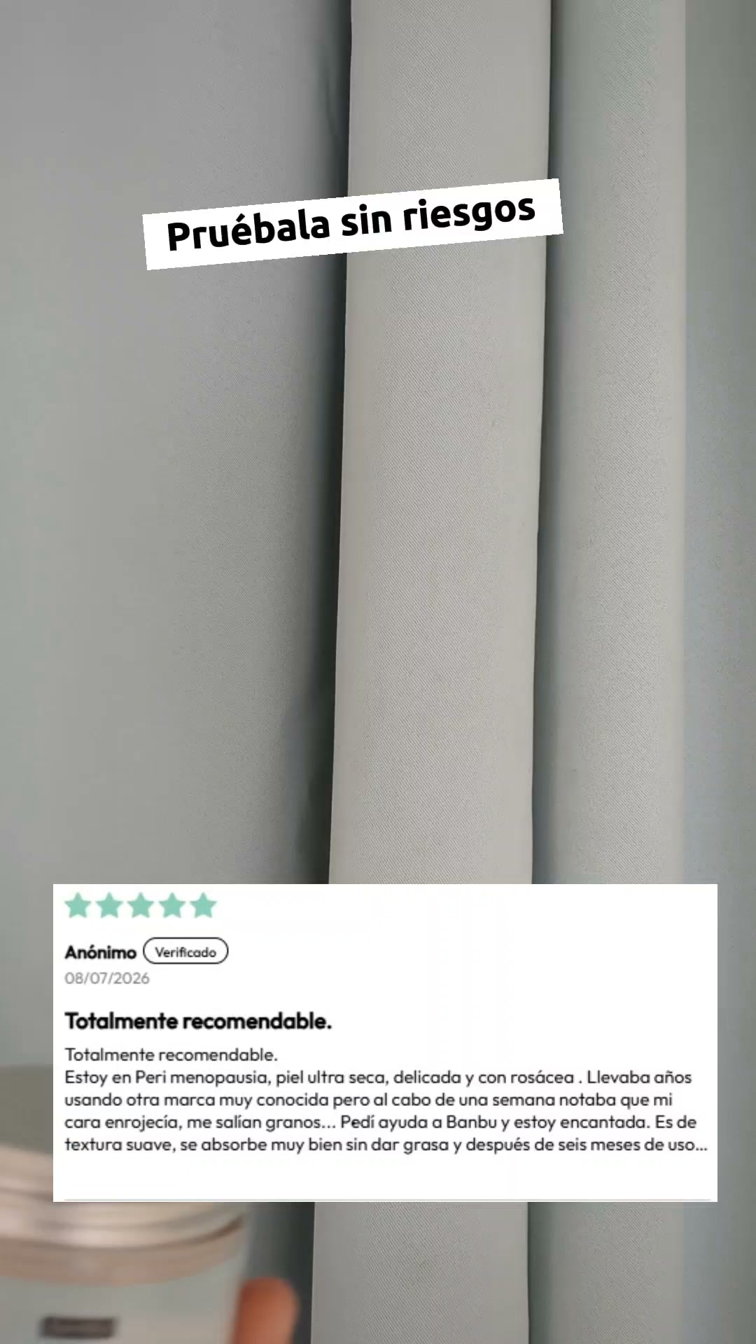 Banbu.zerowaste Facebook ad: 40 días para que tu piel decida.