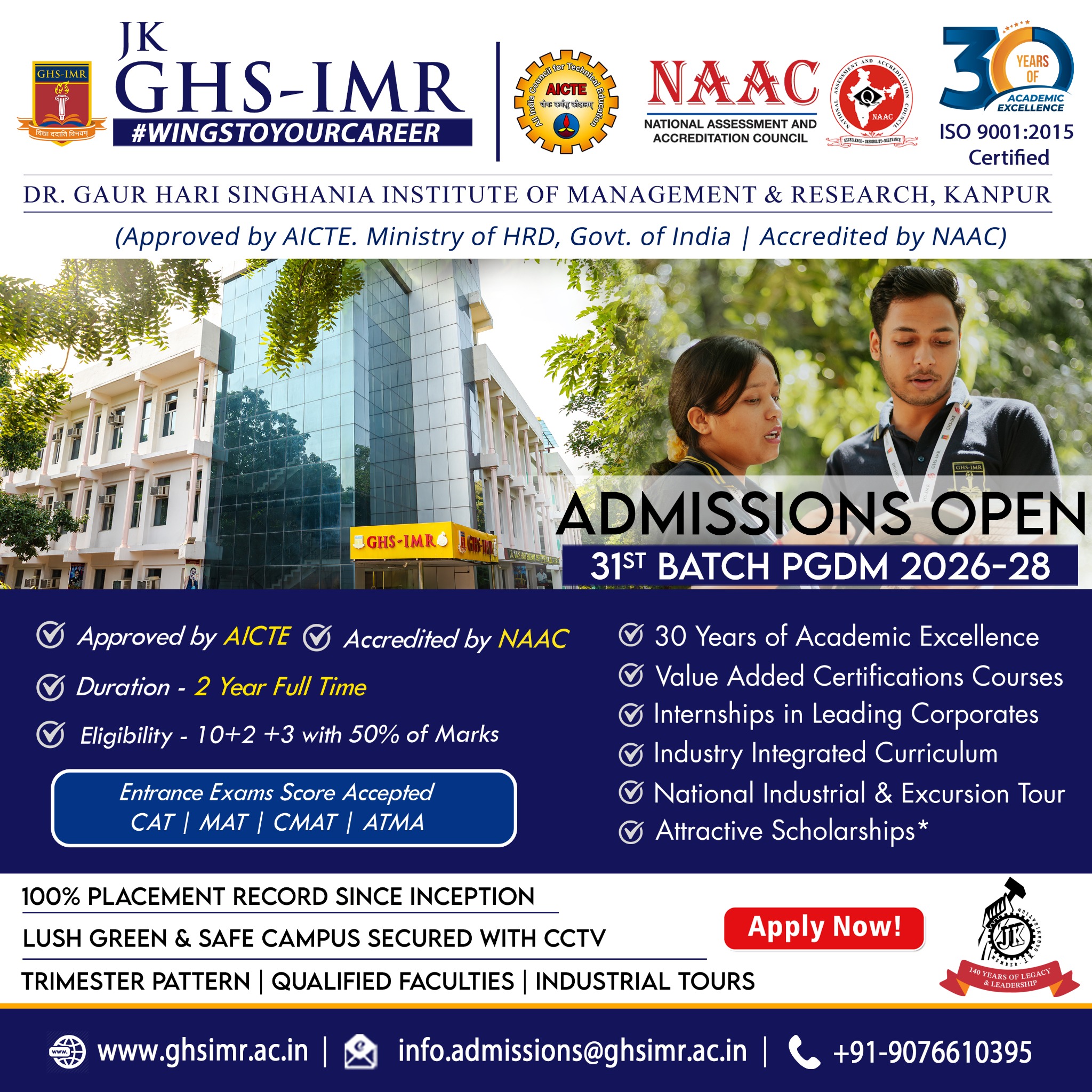 Dr. Gaur Hari Singhania Institute of Management & Research Facebook ad from Nov 25, 2025