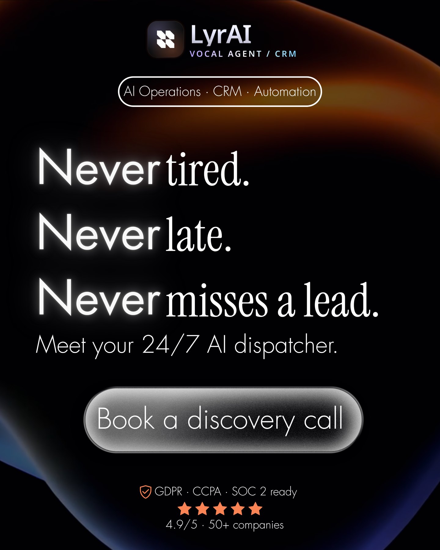 Lyrai AI Facebook ad: Meet the dispatcher that never takes a day…