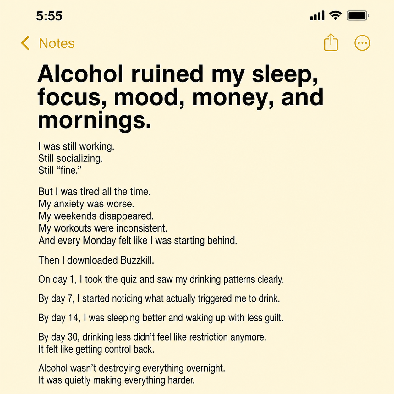 Buzzkill App Facebook ad