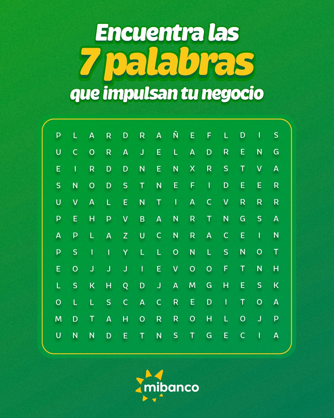 Mibanco Facebook ad: ¿Te animas a encontrar las 7 palabras escondidas…