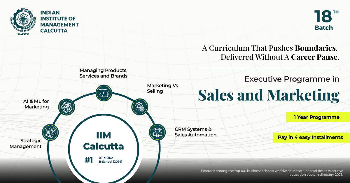 IIM Calcutta - Executive Programme in Sales & Marketing Facebook ad from Nov 12, 2025