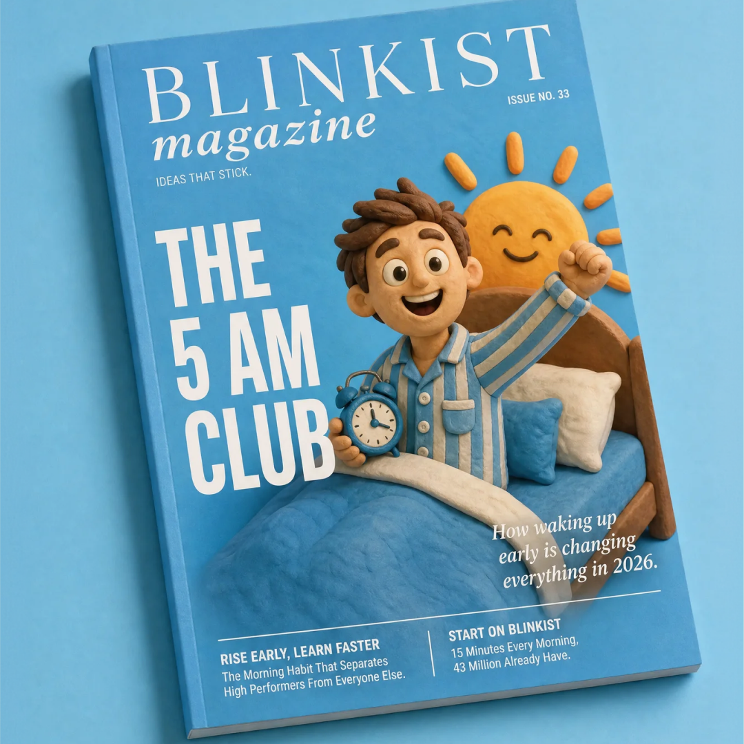 Blinkist Facebook ad: Thousands Swear By The 5 AM Club Morning Routine. I Tried…