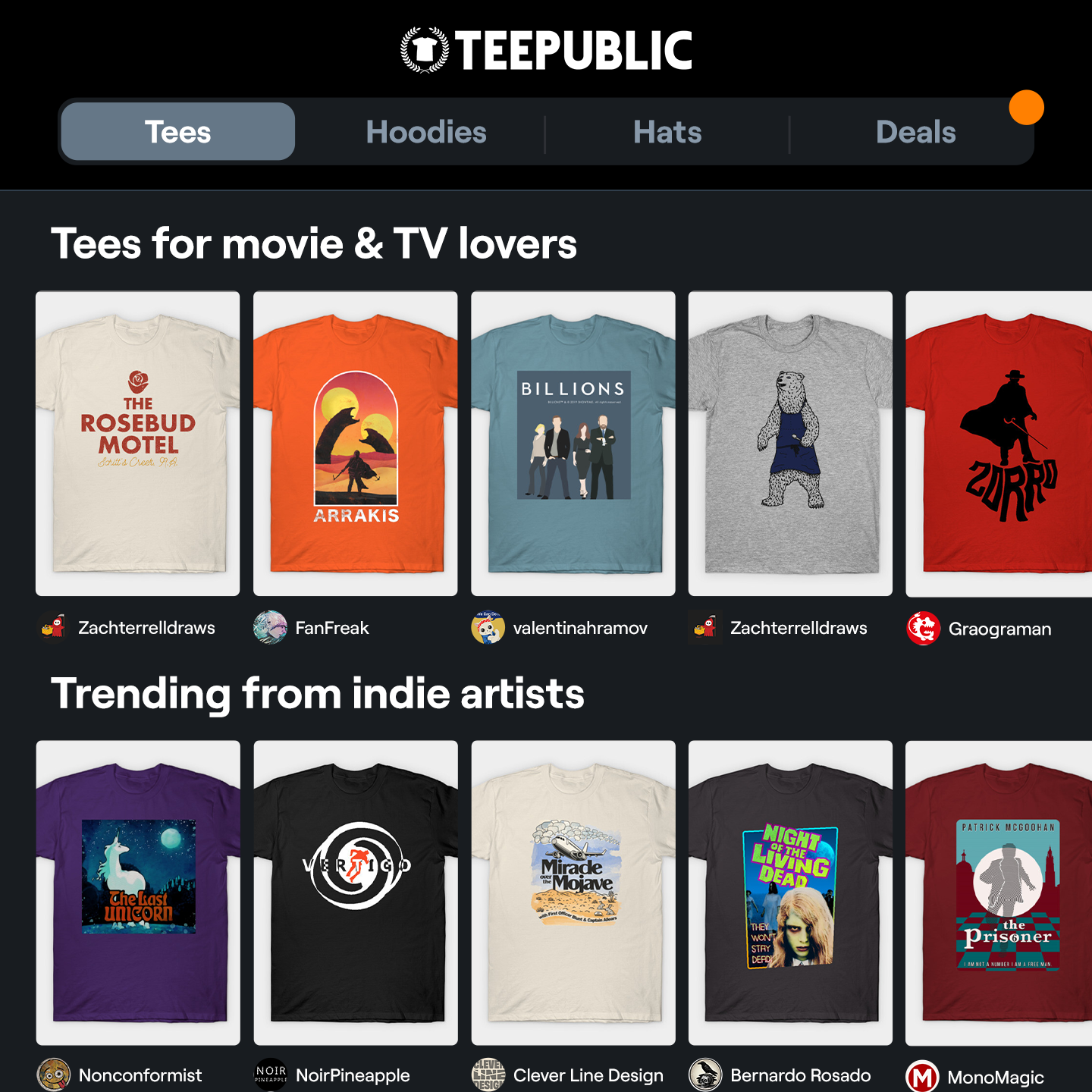 TeePublic.com Facebook ad: 15% Off Your Next 5 Favorite Tees