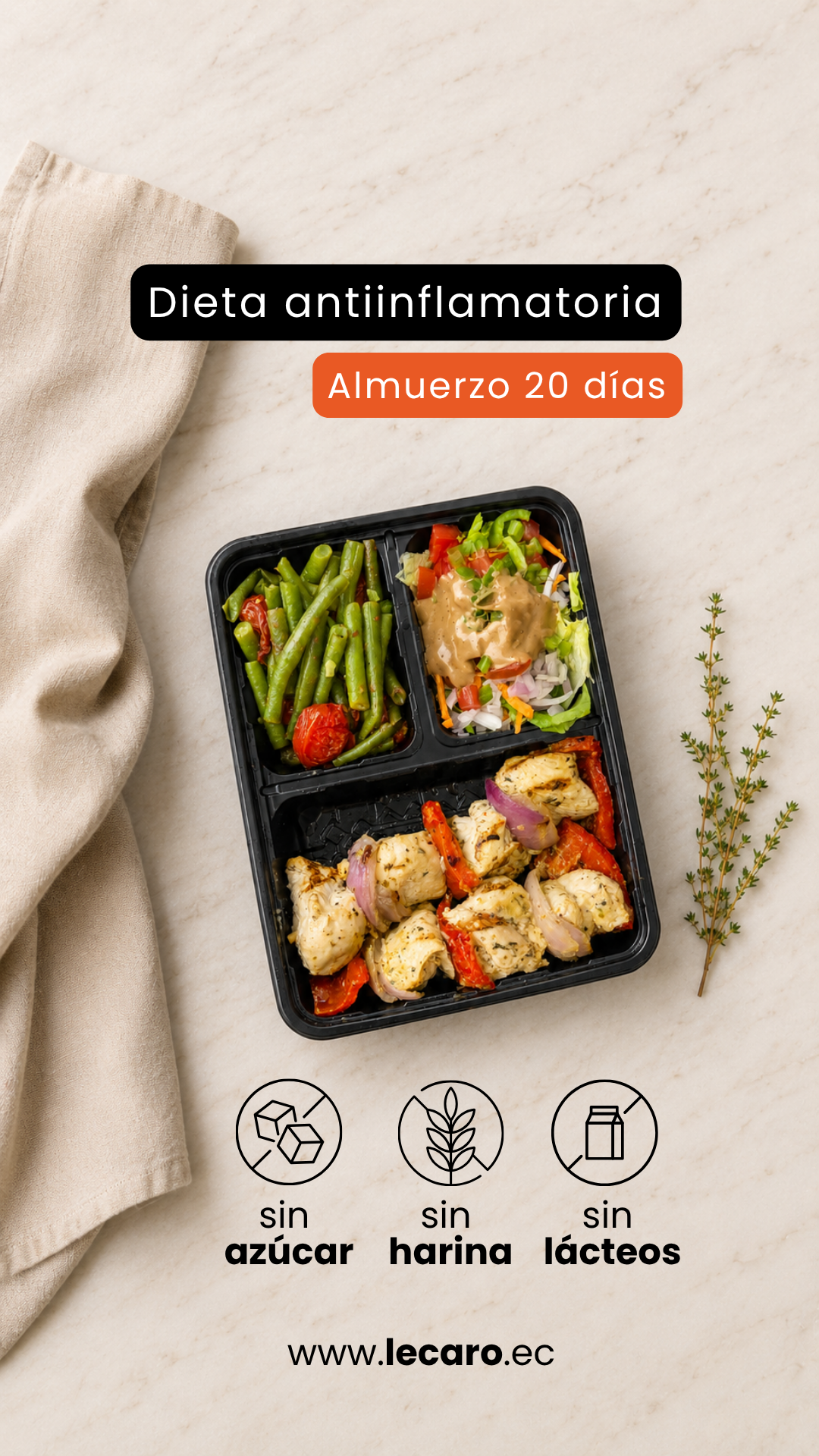 Dieta Lecaro Facebook ad: Sin harinas ni azúcar