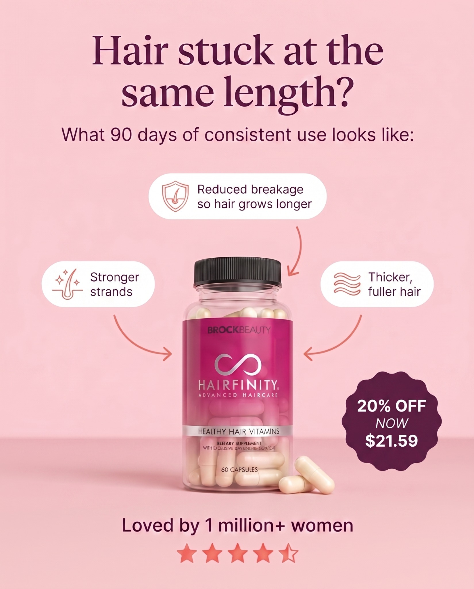 Hairfinity Facebook ad from Aug 15, 2026