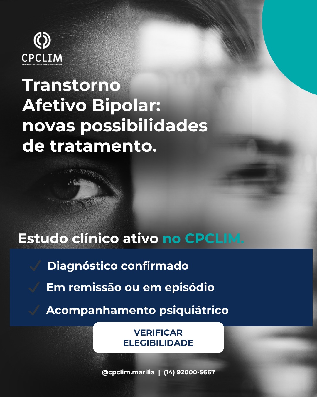 Centro de Pesquisa Clínica de Marília - Cpclim Facebook ad: Oscilações intensas de humor não são exagero