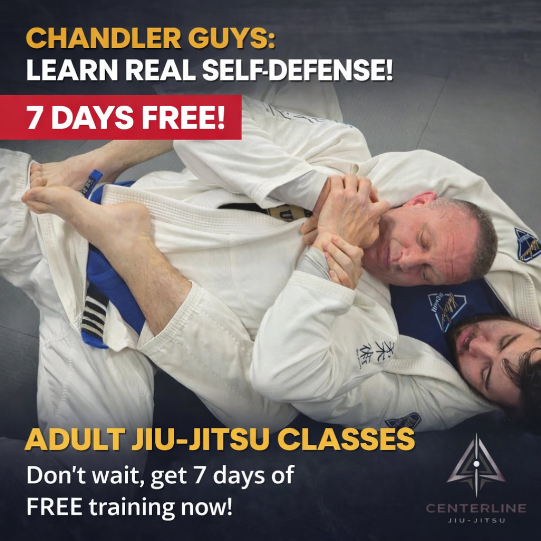 Centerline Jiu-jitsu Chandler Facebook ad: Chandler Guys, 7 Days FREE Jiu-Jitsu