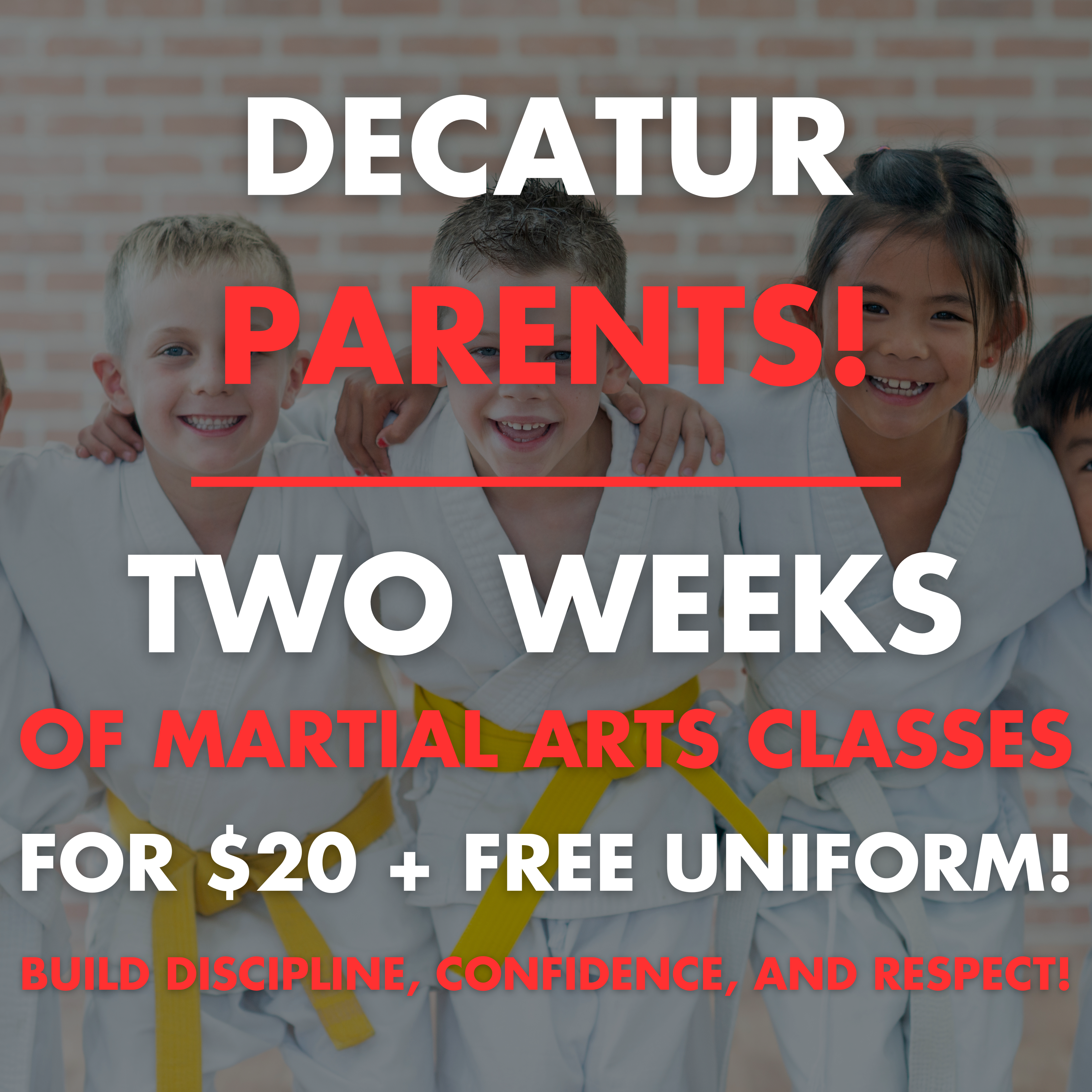 Premier Martial Arts - Decatur East Facebook ad from Nov 4, 2025