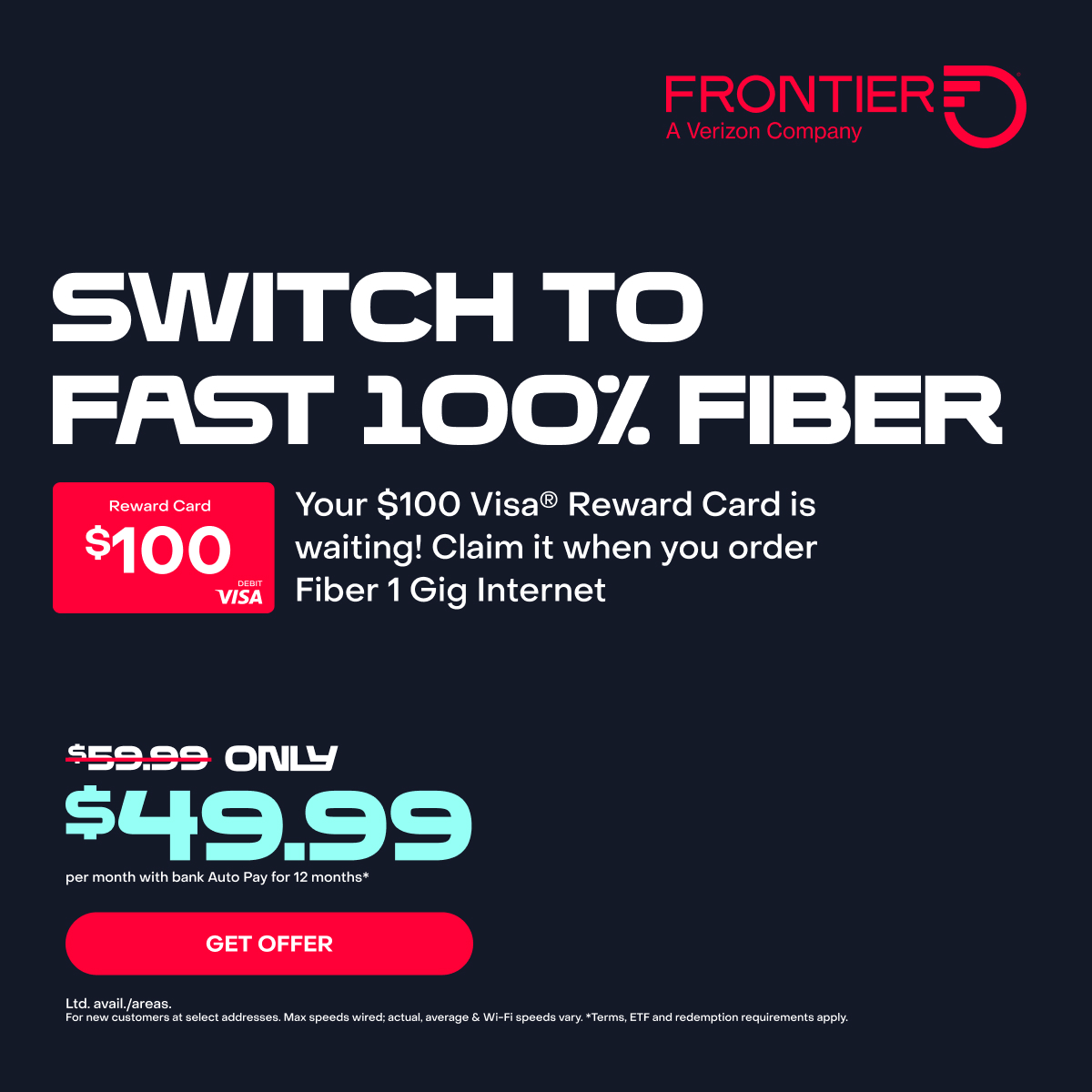 Frontier Internet Facebook ad