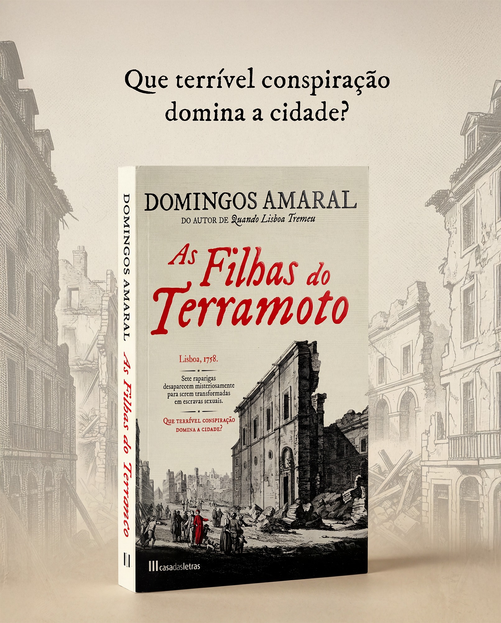casa das Letras Facebook ad: As Filhas do Terramoto de DOMINGOS AMARAL - eBook - Lyvros
