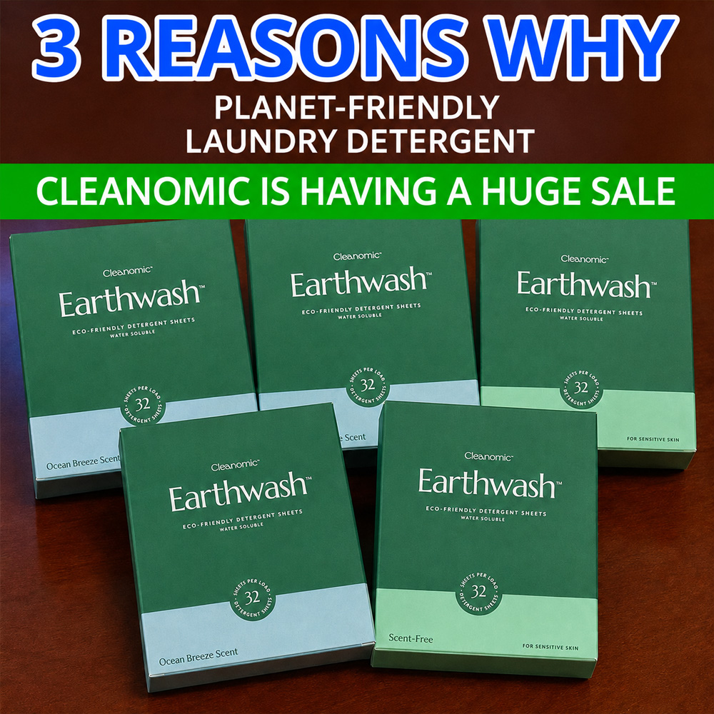 Earth Wash Laundry Facebook ad: Ditch Laundry Chugs - Save 46% OFF + More with Bundle