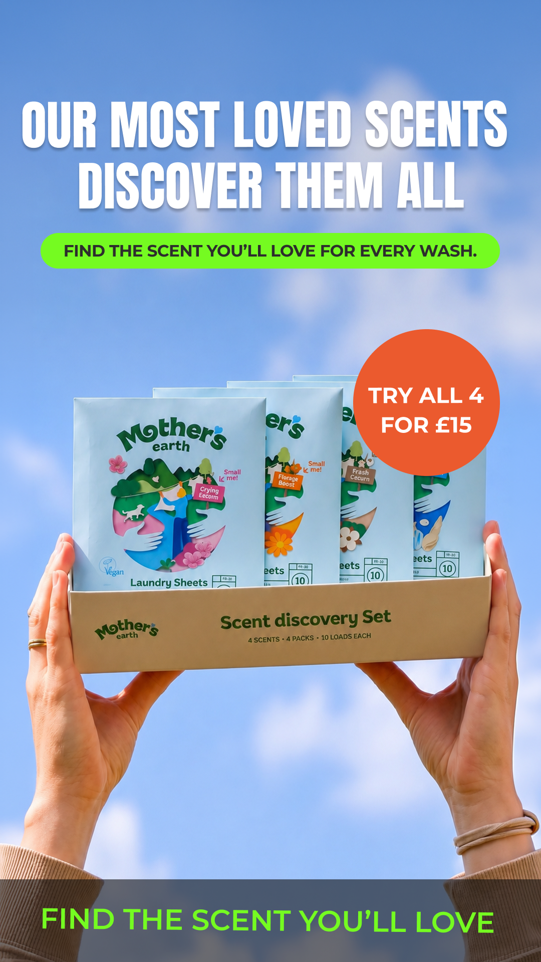 Mothers Earth Facebook ad: Try Now for Only £15