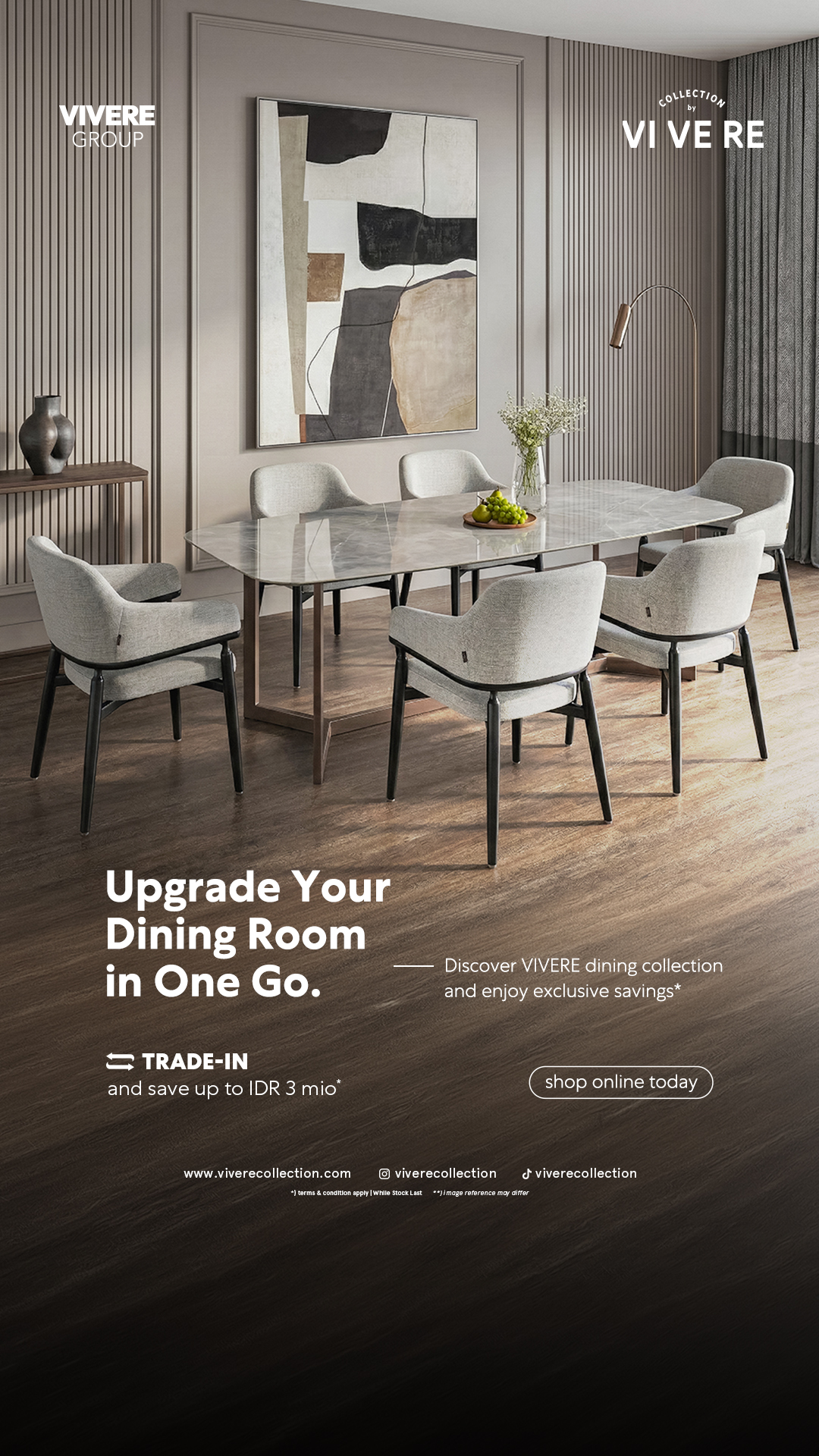 VIVERE Collection Facebook ad: A dining room is more than a place…