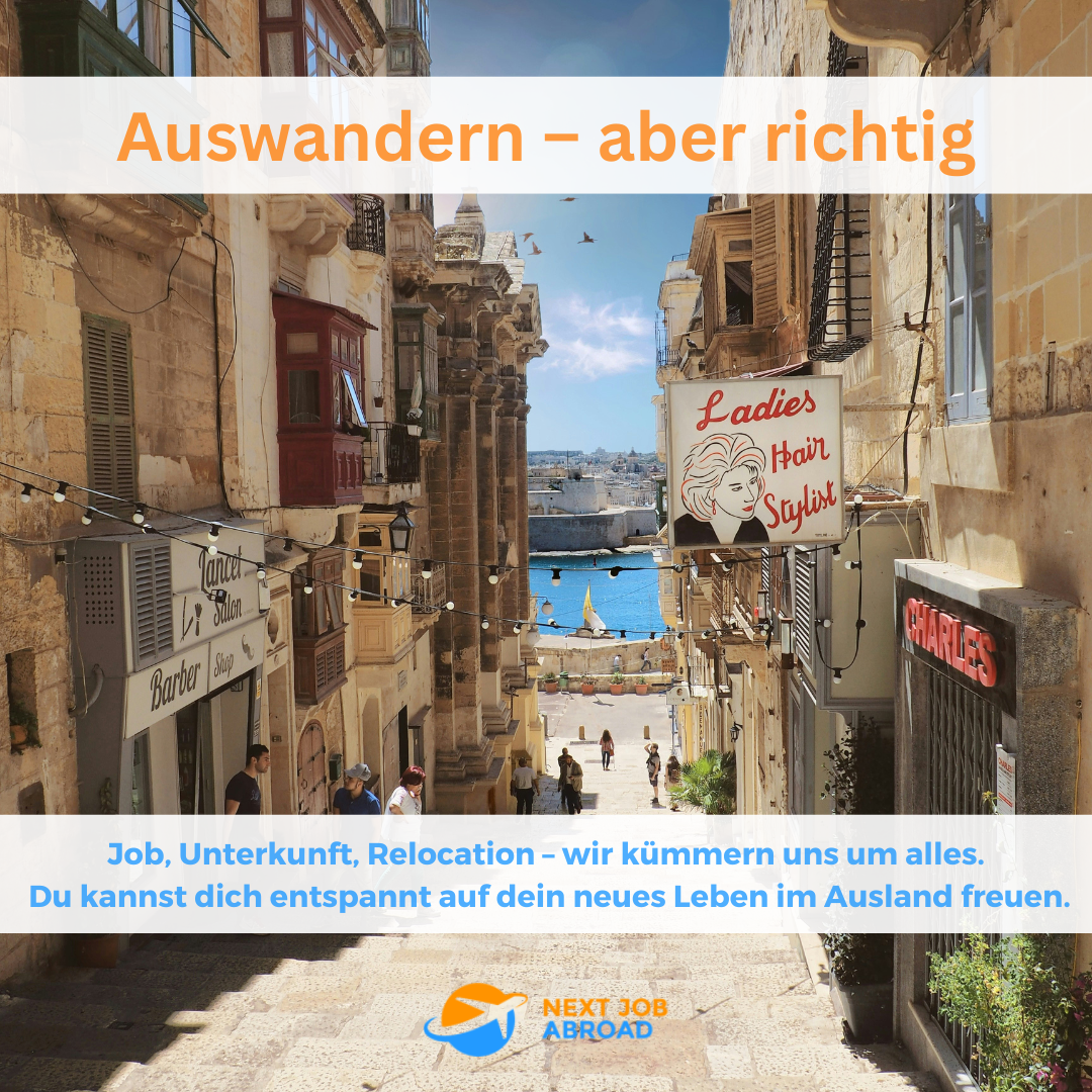 Next Job Abroad Facebook ad: Bewirb dich jetzt!