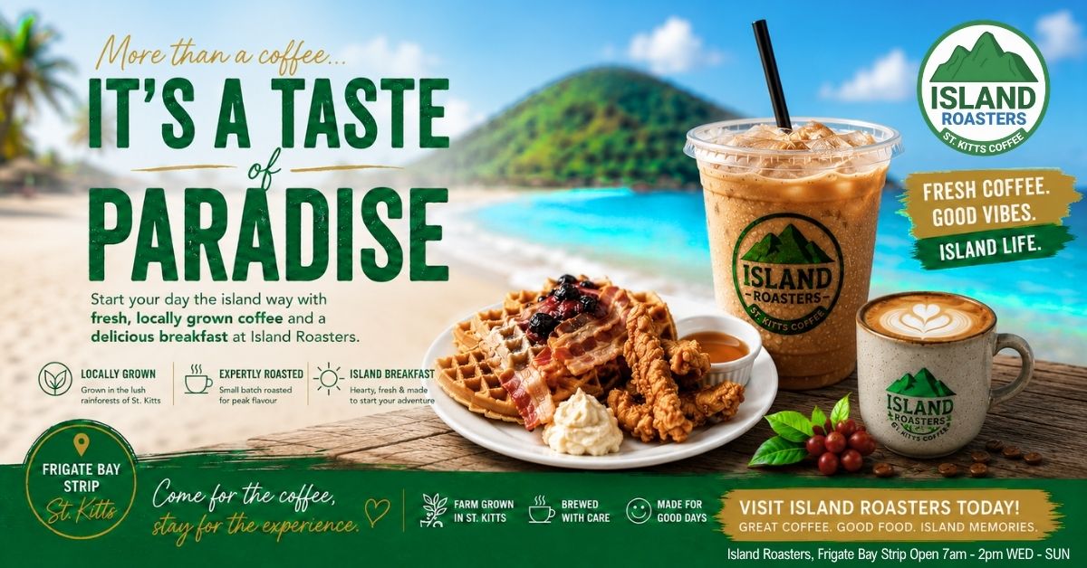 Island Roasters Facebook ad: Island Roasters Café serves St.