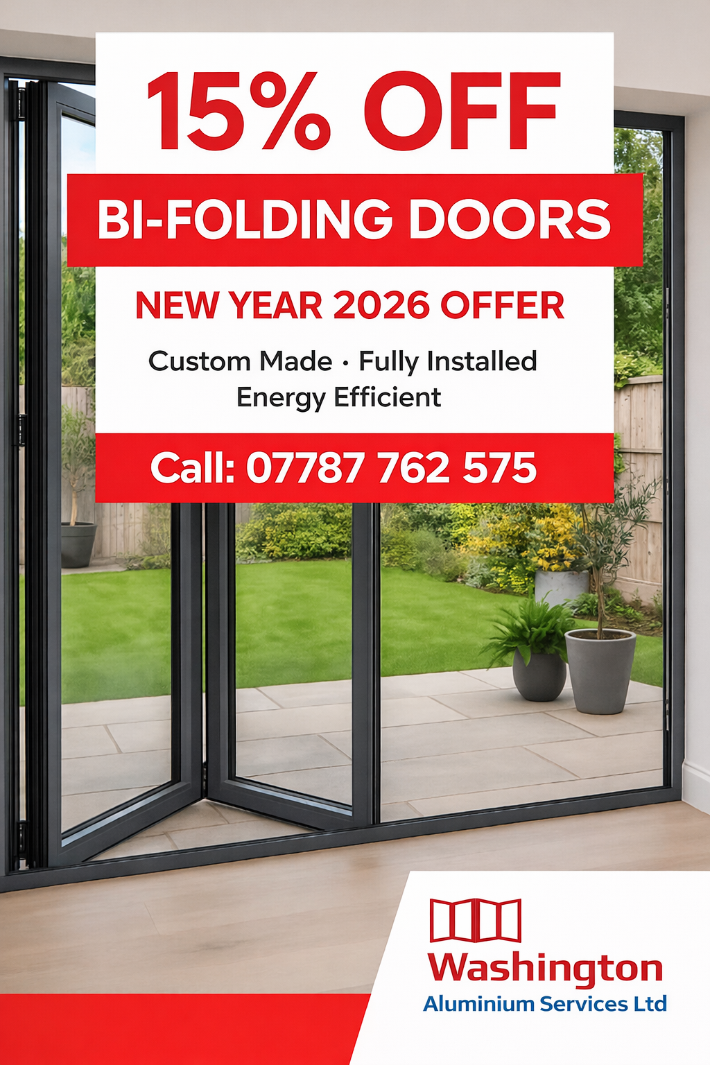 Washington Aluminium Services Ltd Facebook ad: Custom Made Double Glazing windows & Doors | Washington…