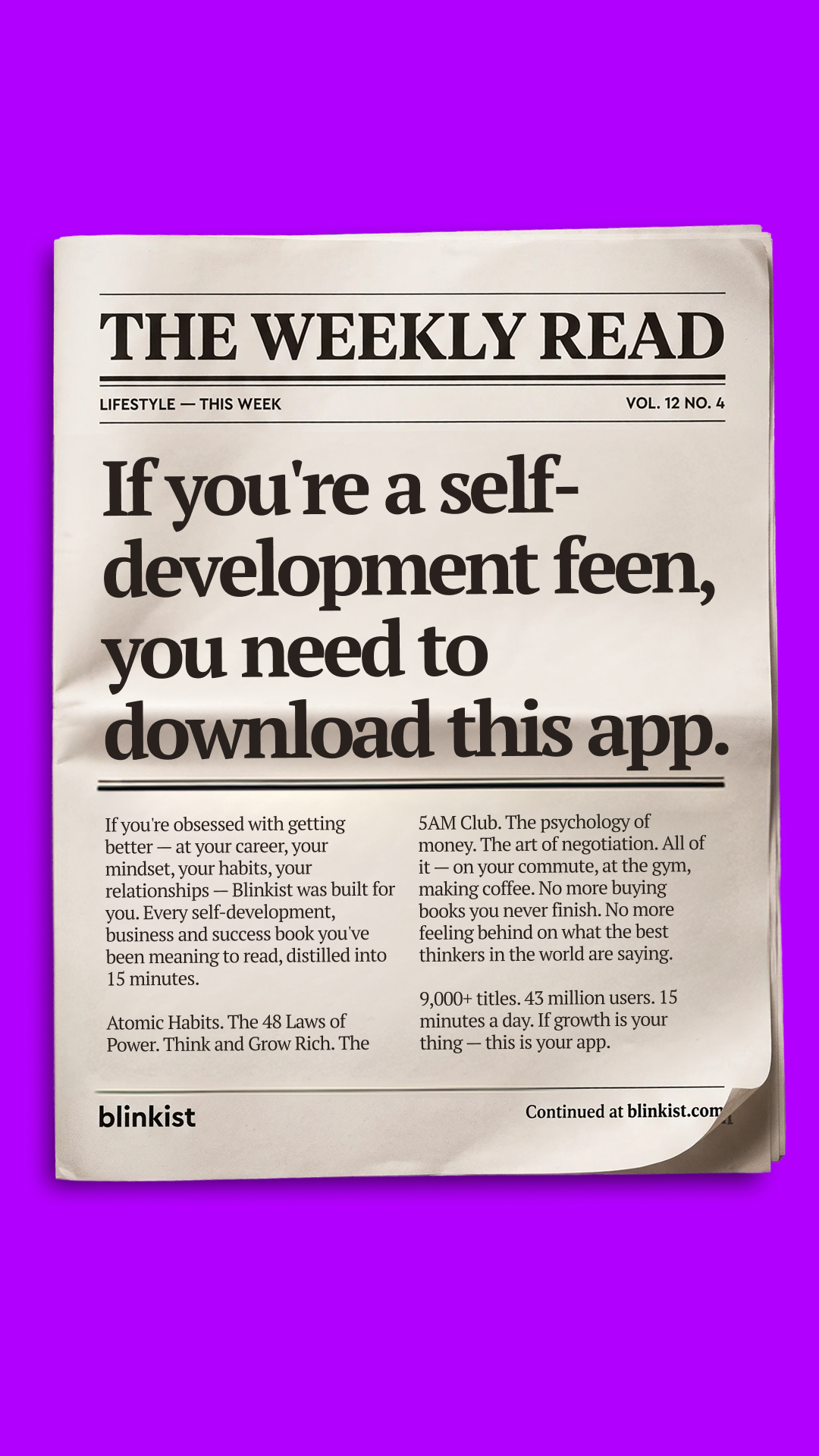 Blinkist Facebook ad