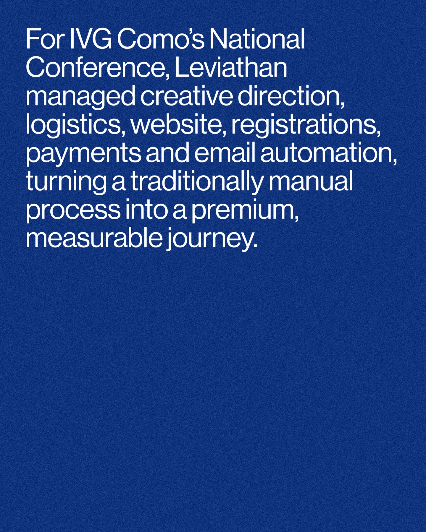 Leviathan Facebook ad: For the IVG Como National Conference, we supported…