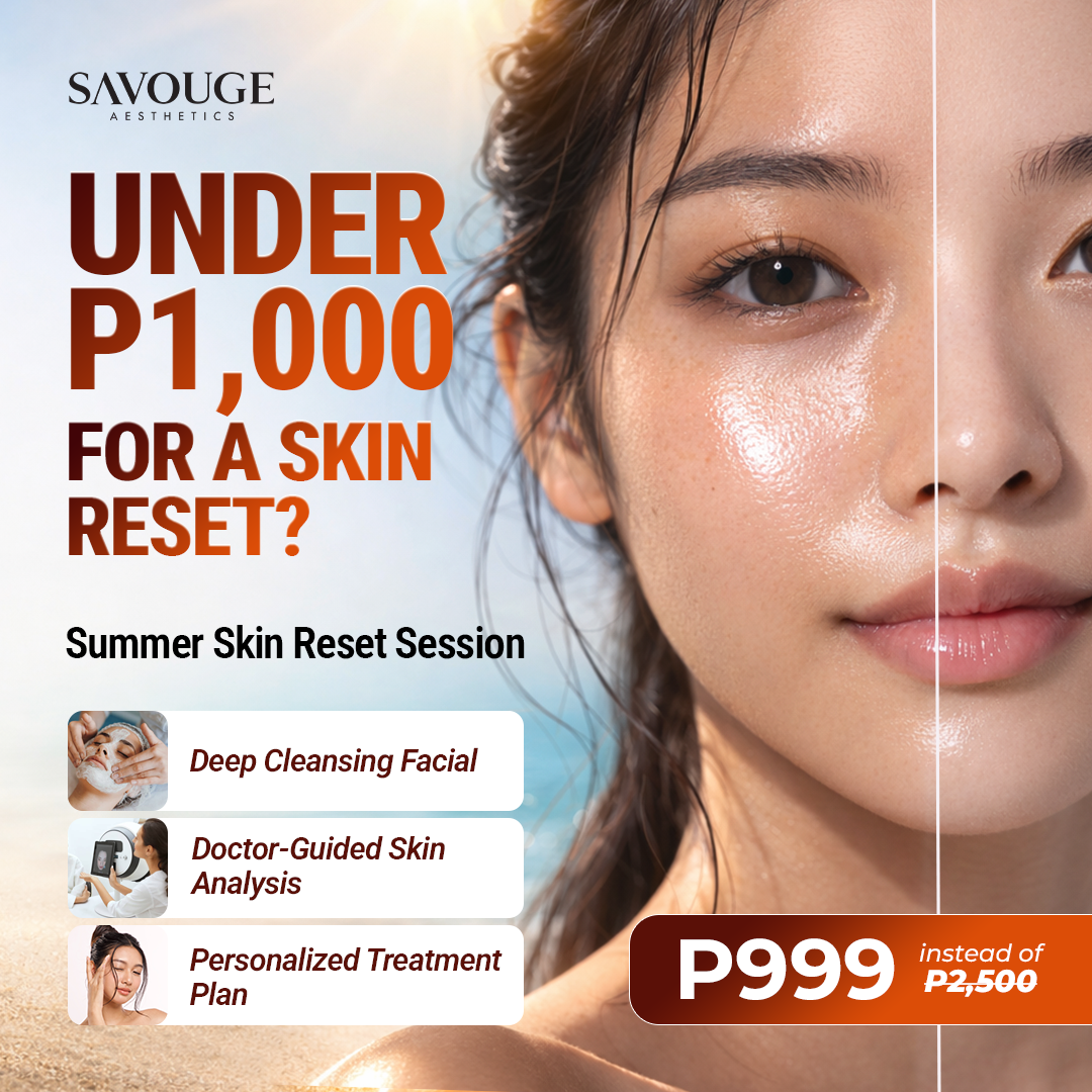 Savouge Aesthetics BGC Premier Facebook ad: Under ₱1,000 For A Skin Reset?