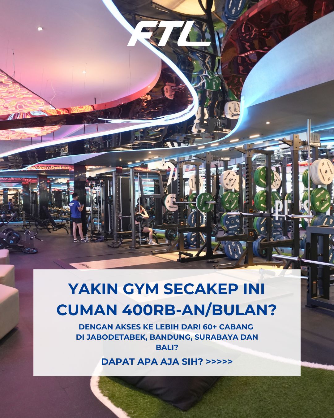 Faster Than Light Gym Facebook ad: GYM SECAKEP INI CUMA 400 RB/BULAN?!