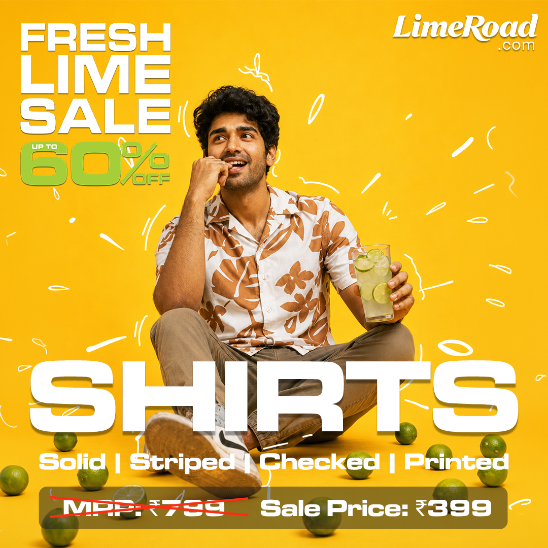 LimeRoad For Men Facebook ad: LimeRoad Exclusive Shirt Drop