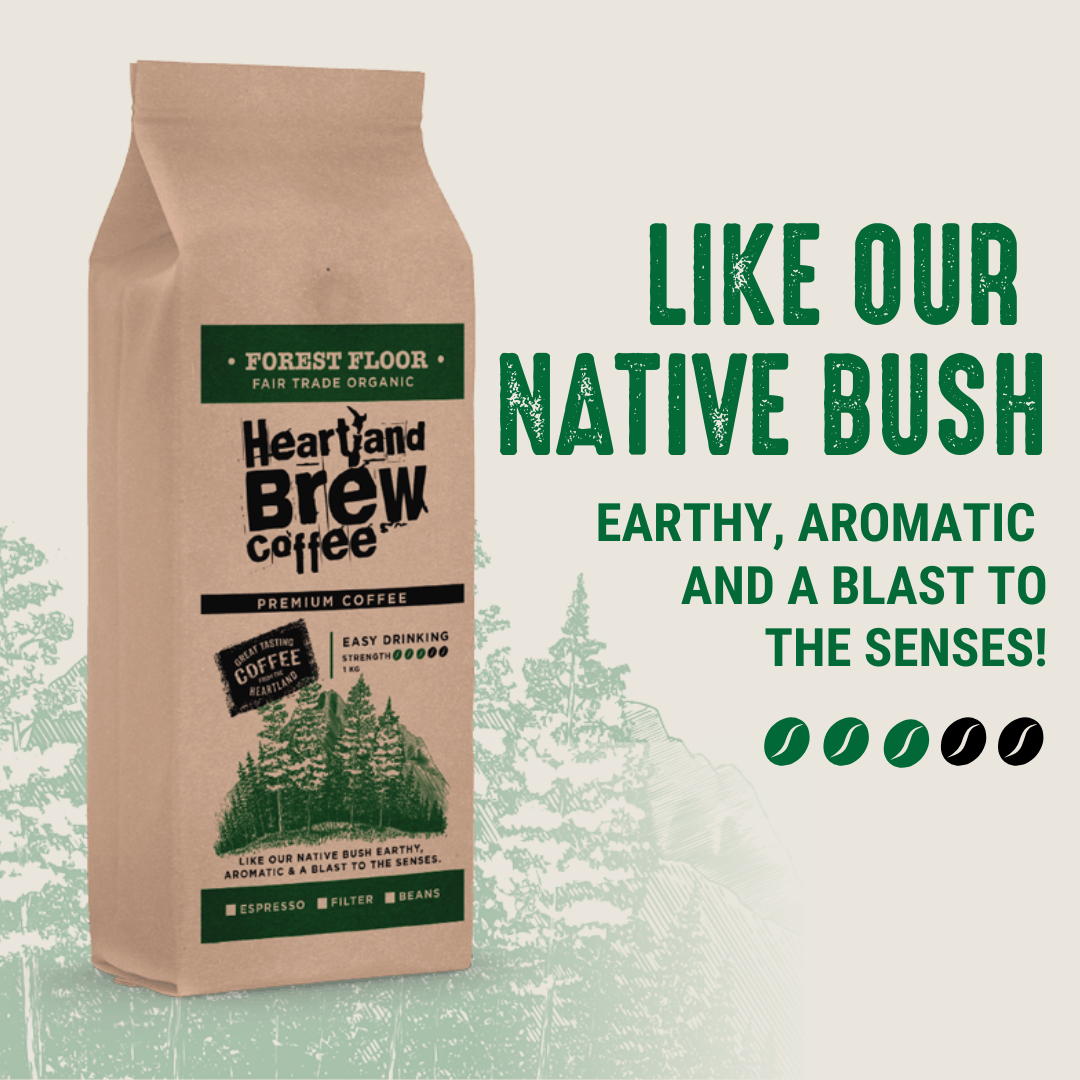 Heartland Brew Coffee Facebook ad: Proudly roasted in NZ.