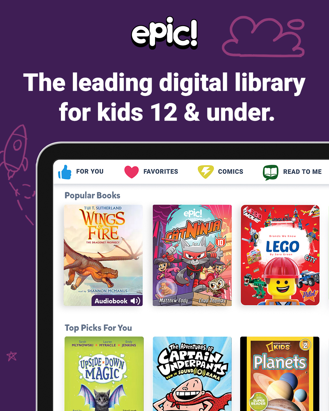 Epic for Kids Facebook ad: #1 Reading App for Kids