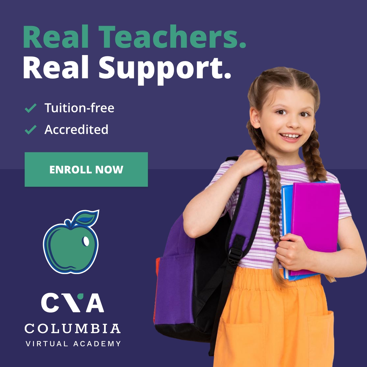 Columbia Virtual Academy Facebook ad
