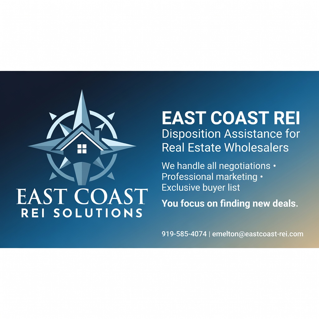 East Coast REI Facebook ad: East Coast REI helps real estate wholesalers close…