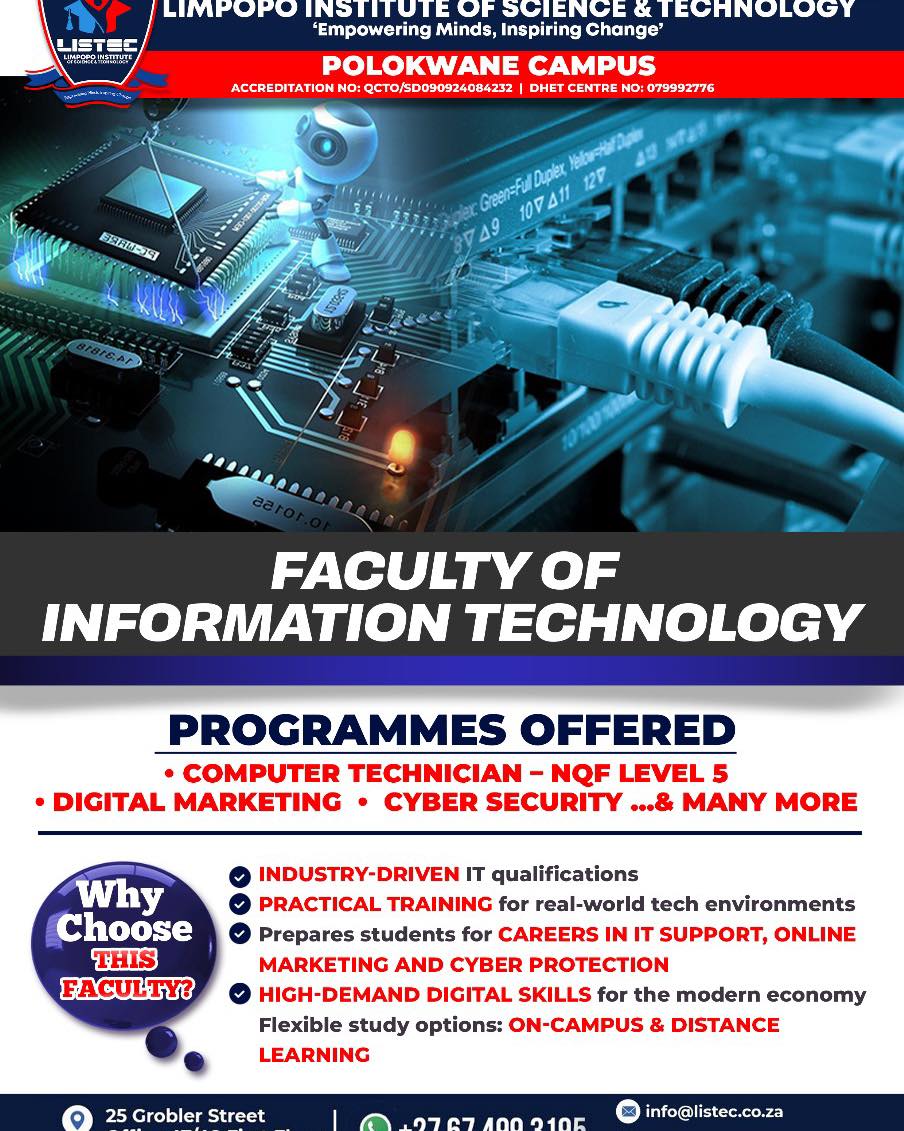 Limpopo Institute Of Science and Technology Facebook ad: Online Application, Listec