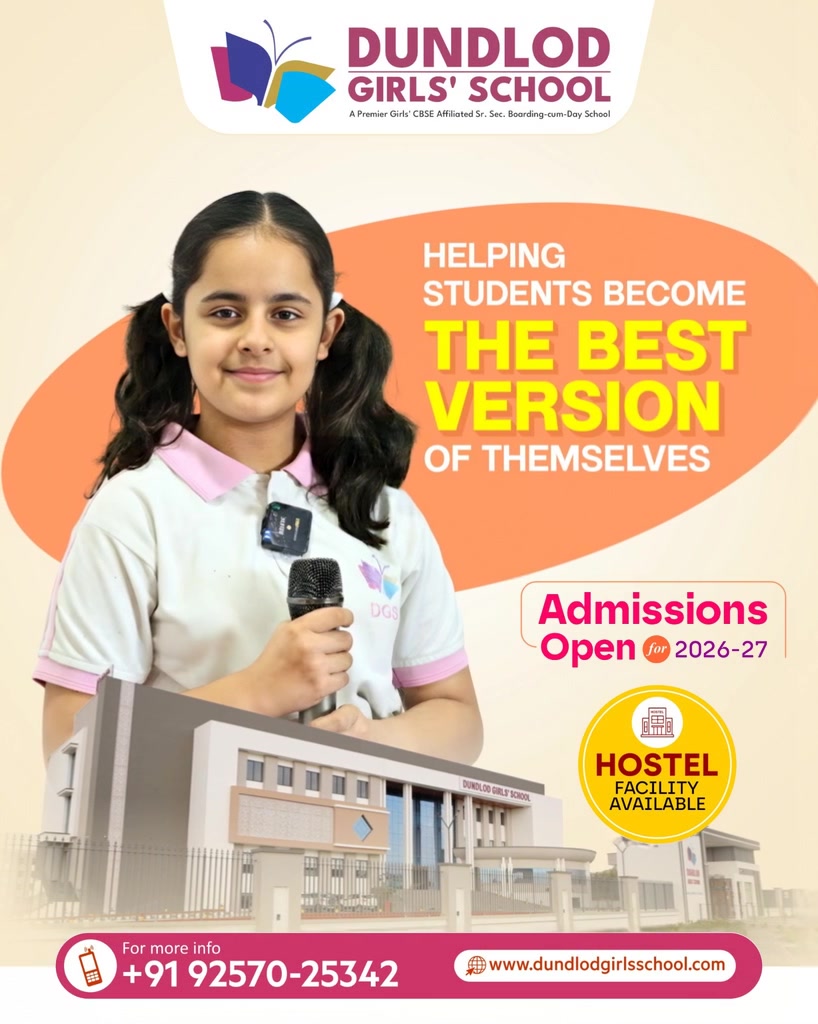 Dundlod Girls' School Facebook ad: Admissions Open 2026-27