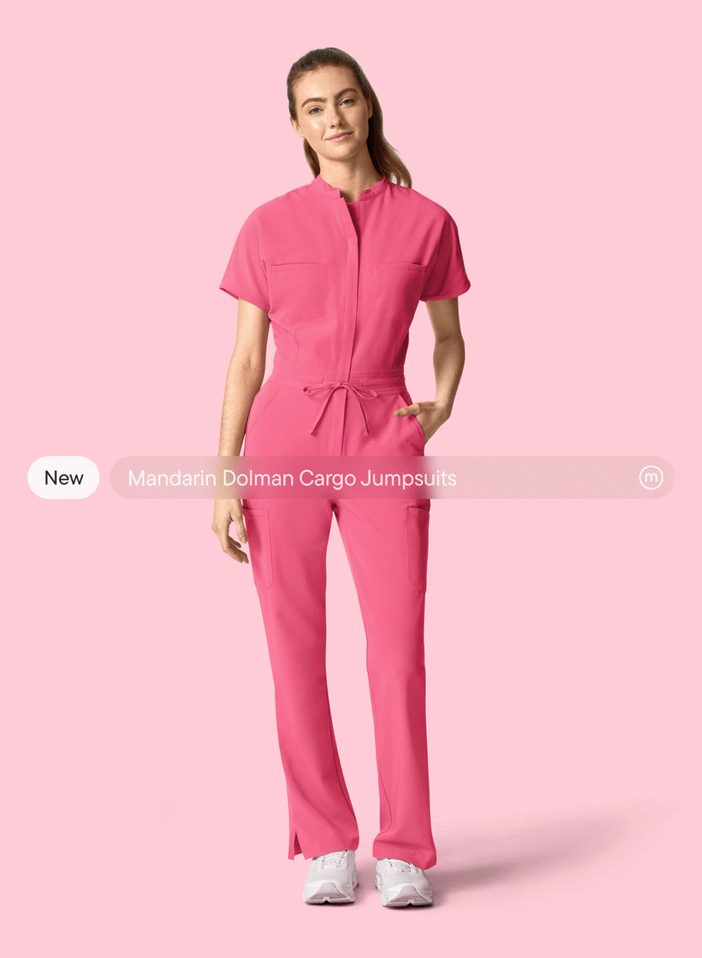 Mandala Scrubs Facebook ad: Cargo Scrub Jumpsuits for $49.99