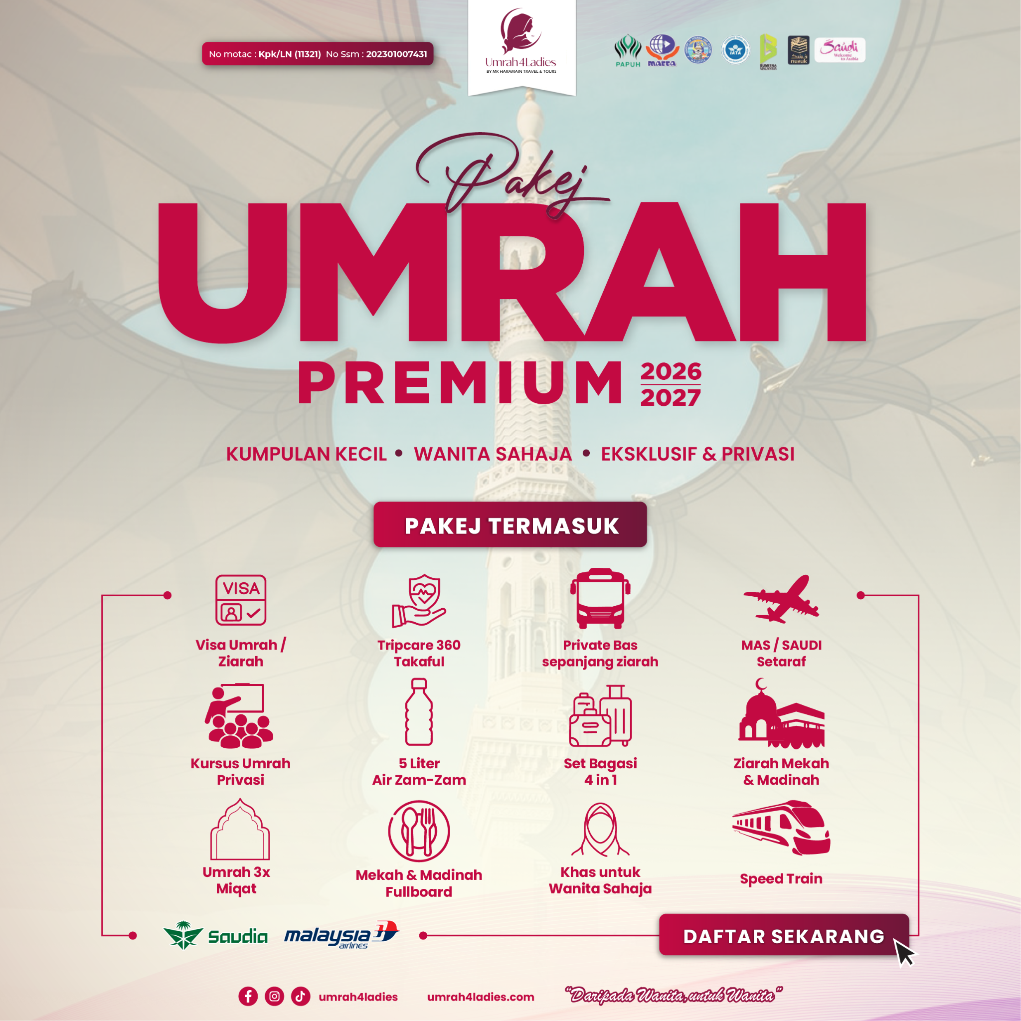 Umrah4Ladies Facebook ad: PAKEJ UMRAH UNTUK WANITA SAHAJA >>