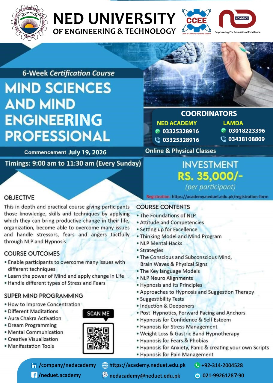NED Academy, NED University of Engineering & Technology, Karachi Facebook ad