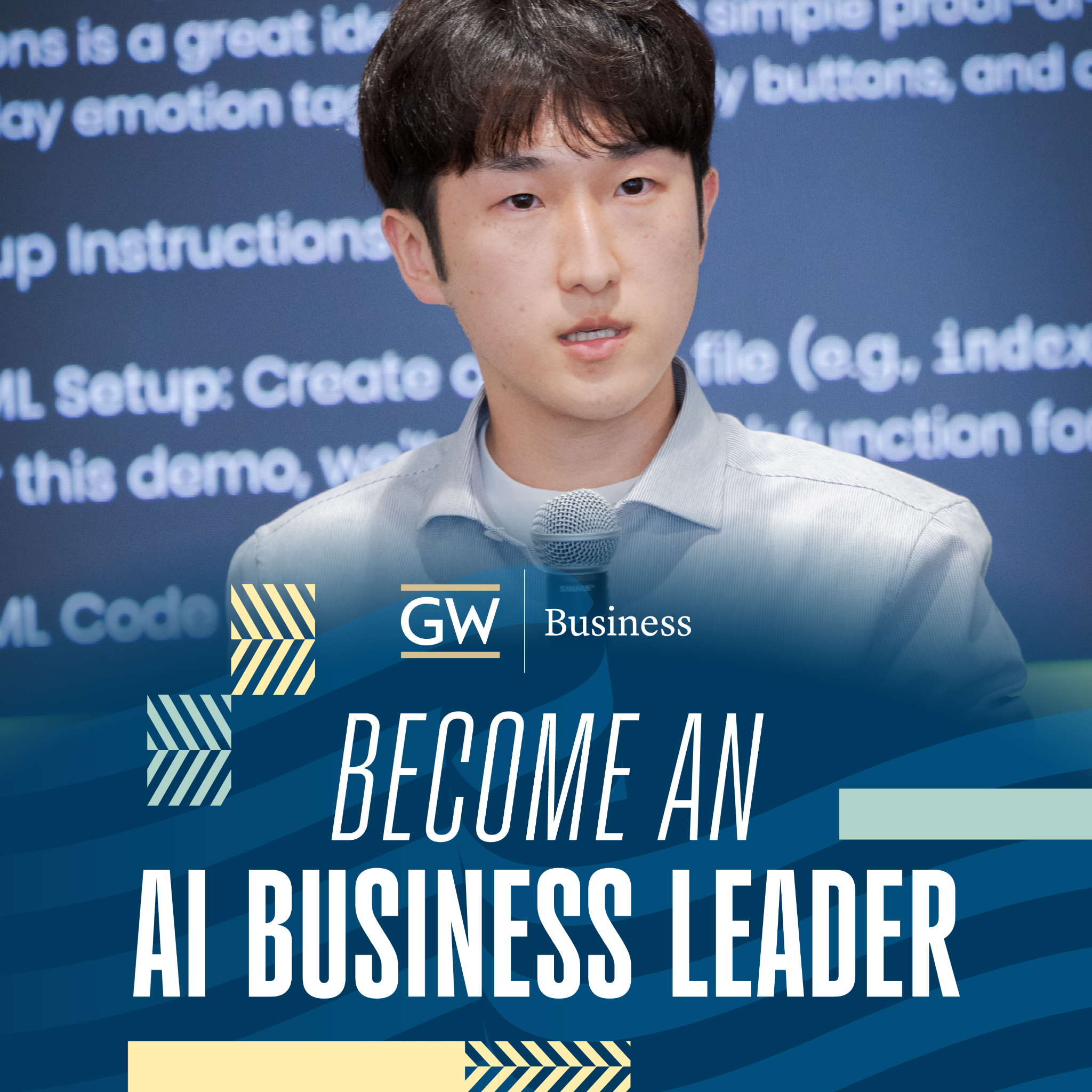 The George Washington University School of Business Facebook ad: Become an AI Business Leader