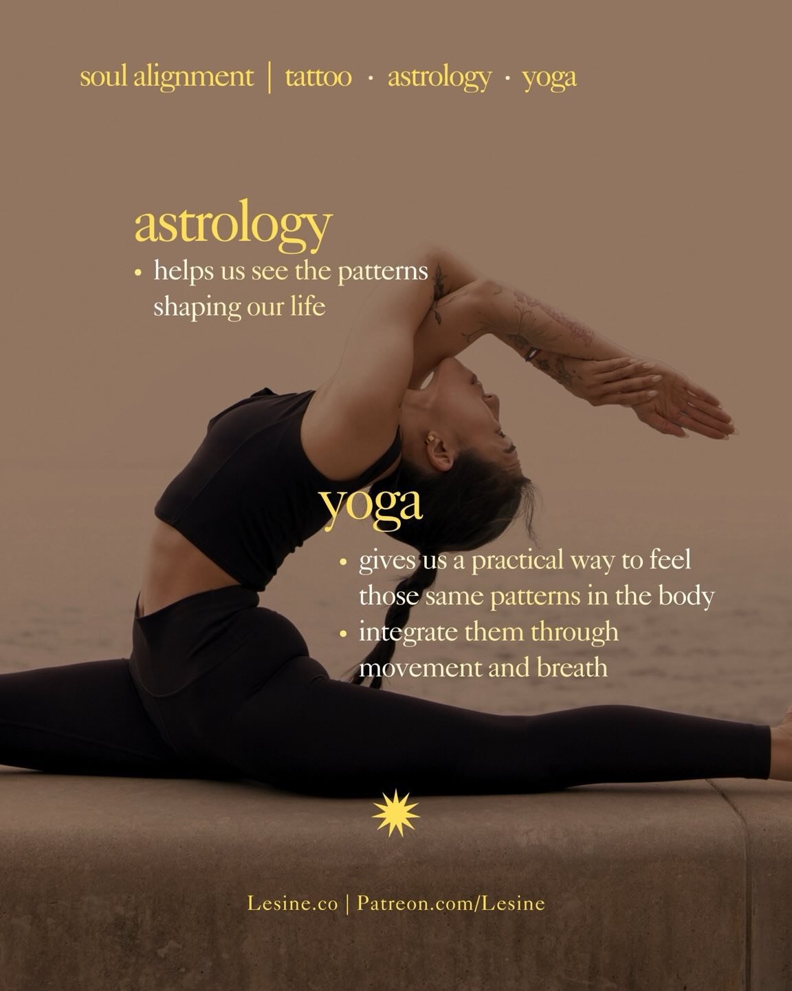Lesine • The Sine Facebook ad: | Yoga + Astrology | 2-on-1 sessions