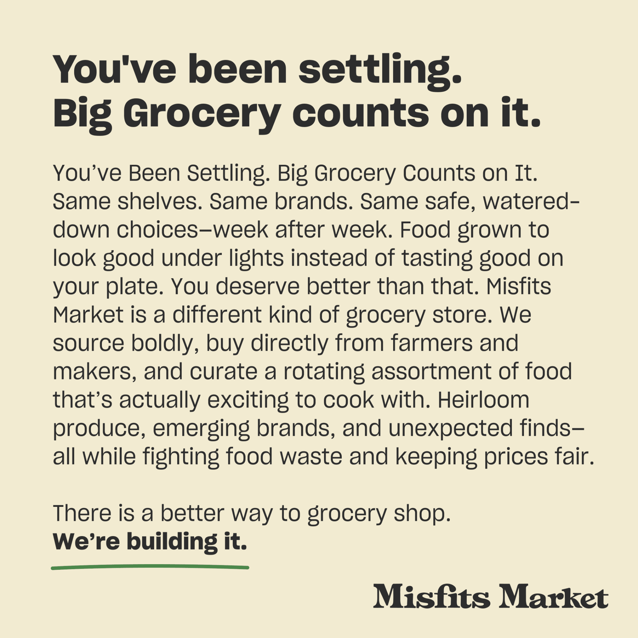 Misfits Market Facebook ad
