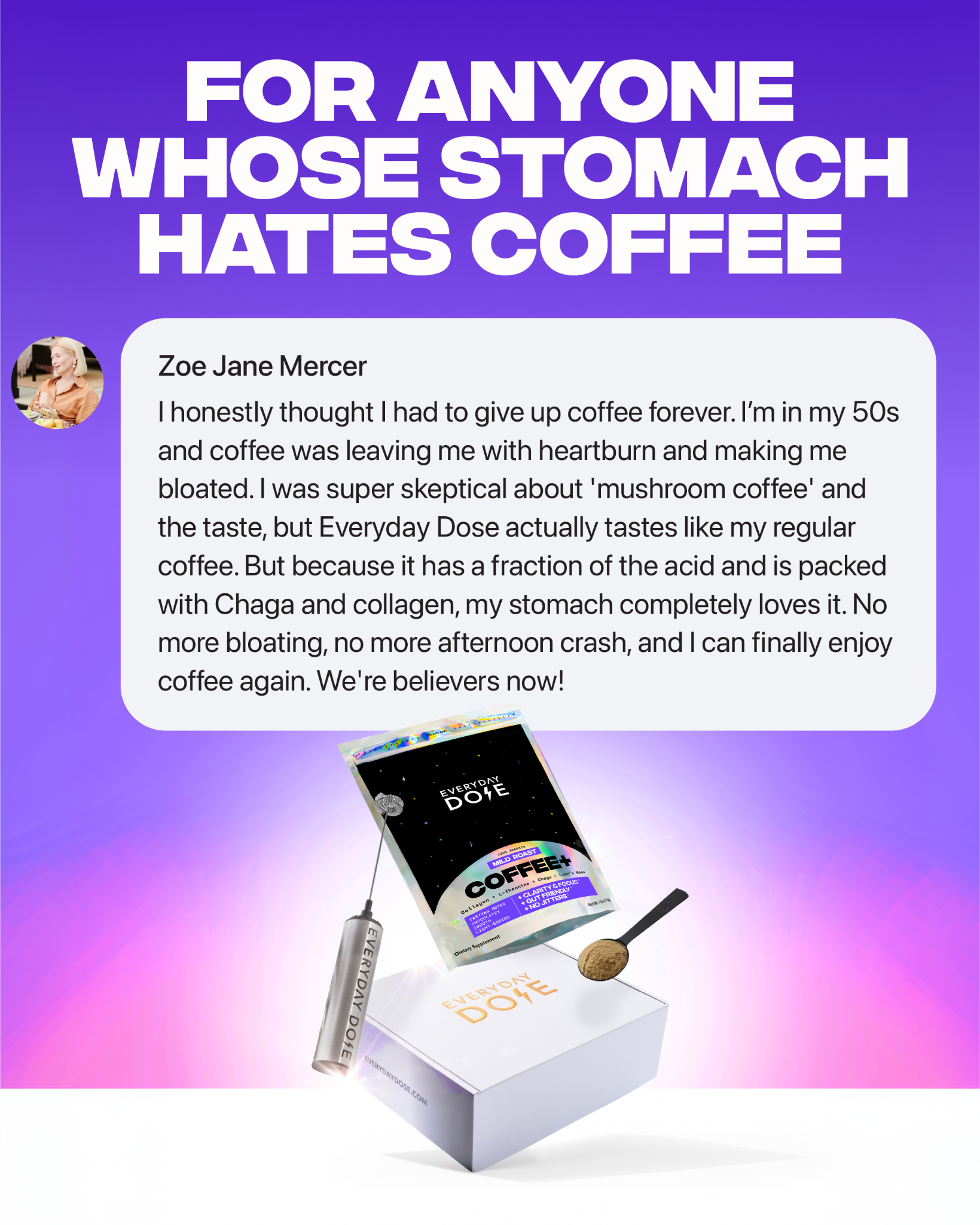 Everyday Dose Facebook ad: Pour Yourself Coffee That Does More