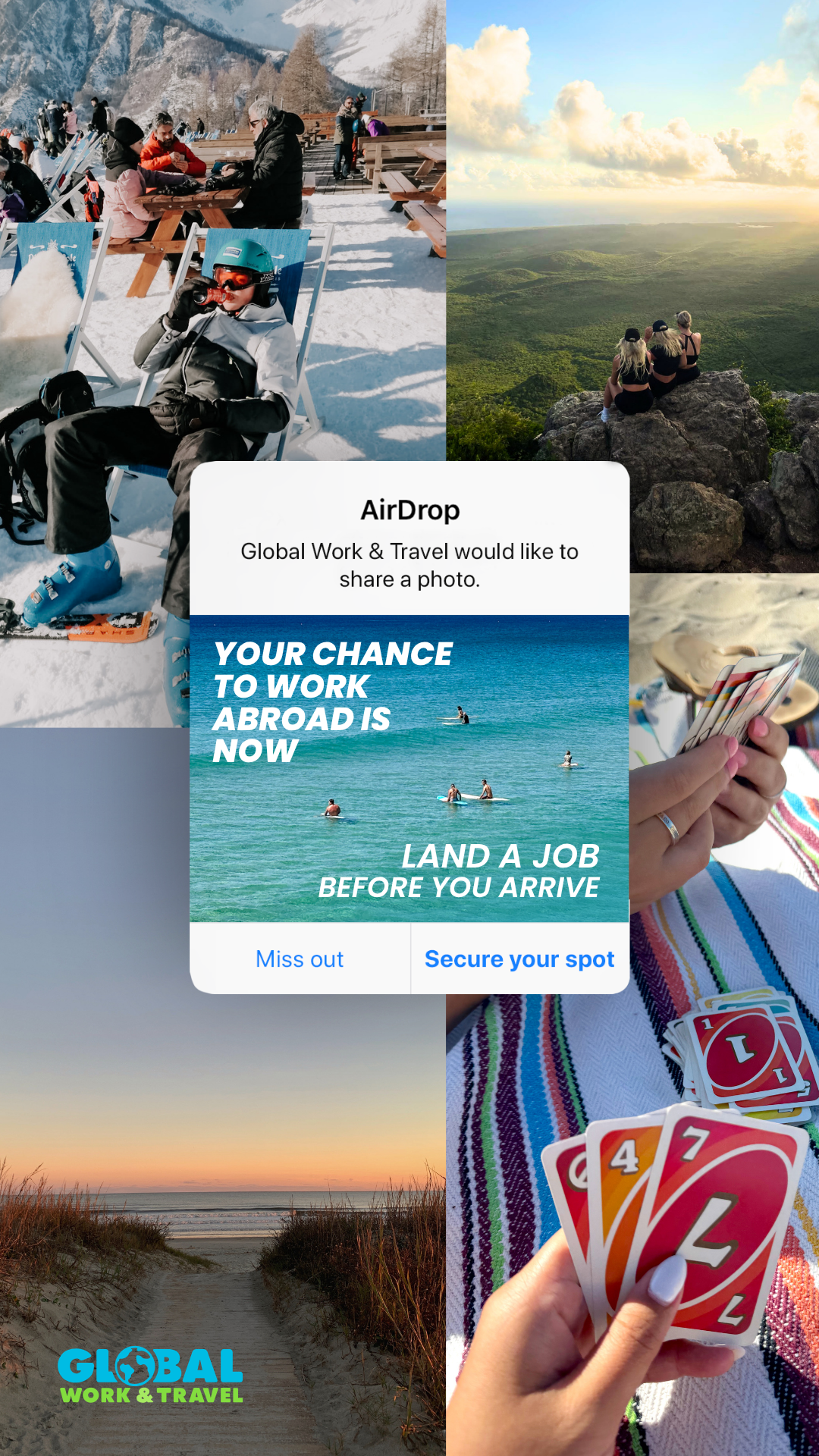 Global Work & Travel Facebook ad