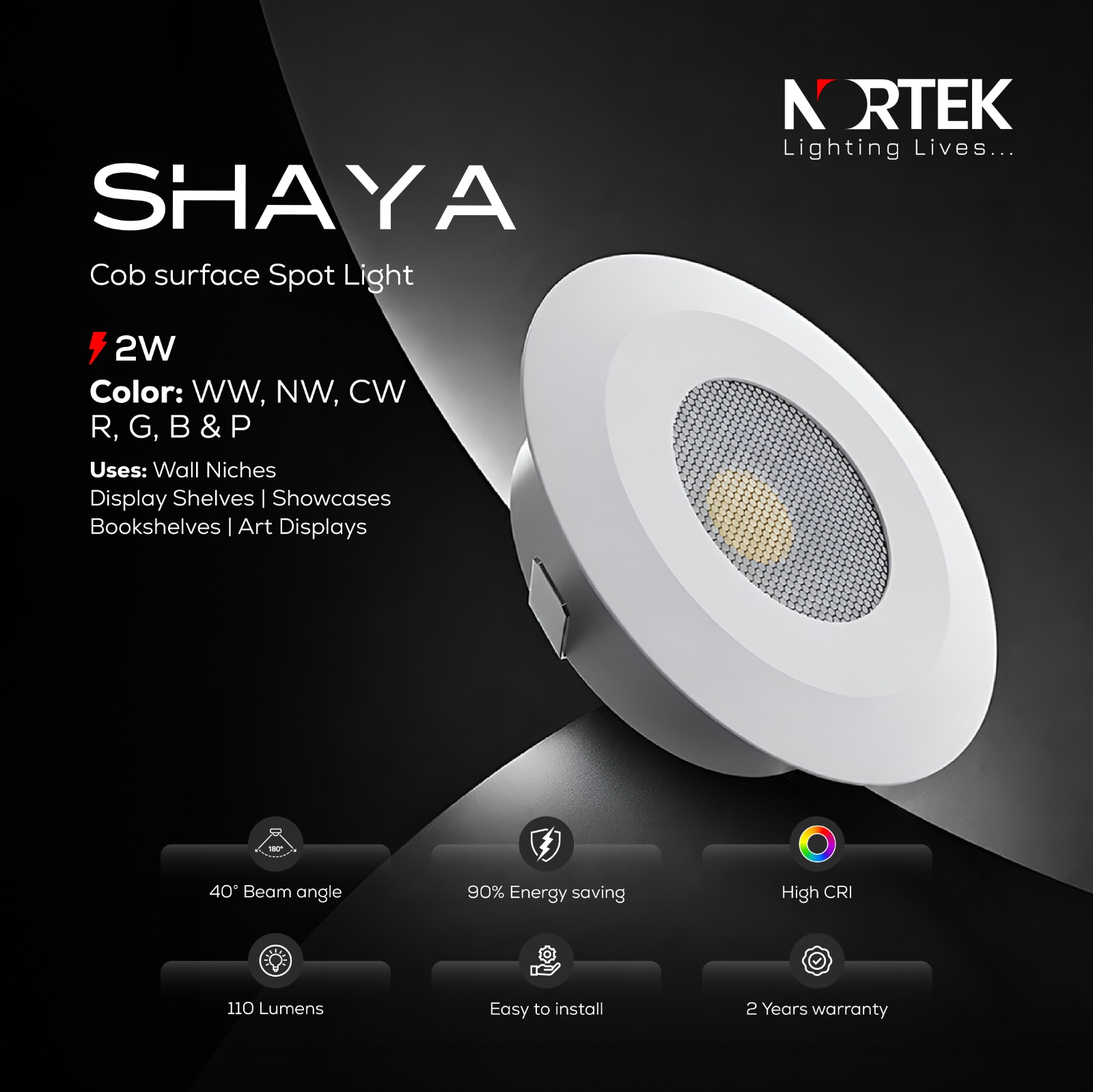 Nortek Lighting Facebook ad: From spot lights and downlights to tube lights…