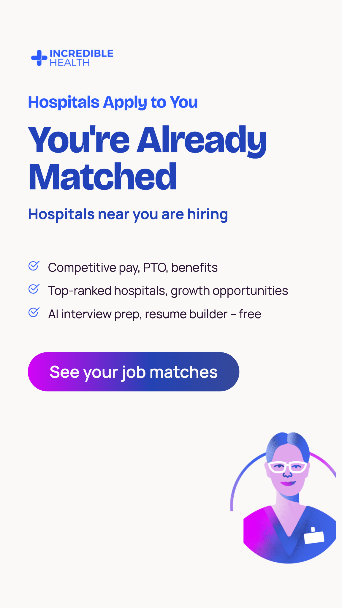 Incredible Health Facebook ad: See Your New Matches