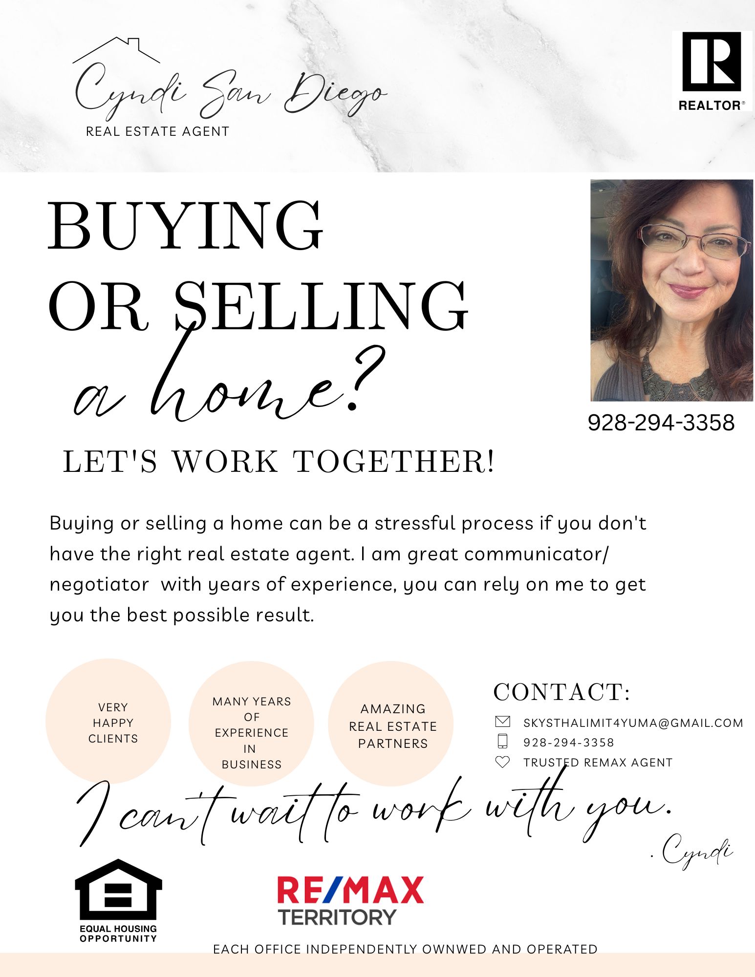 Cyndi San Diego. Your Yuma Realtor Facebook ad: Your Yuma Realtor!