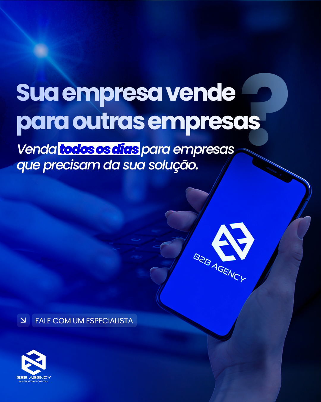 B2B Marketing Agency Facebook ad: Sua empresa vende para outras empresas?