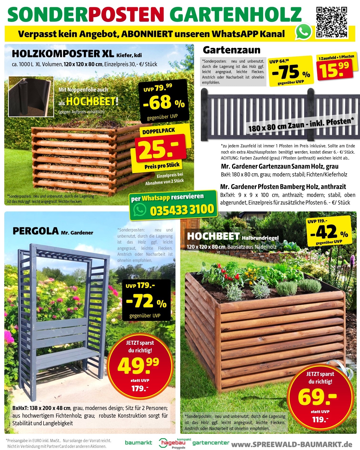 Hagebau kompakt Przygode Vetschau Facebook ad: Robustes Holz. Hammer Preise.