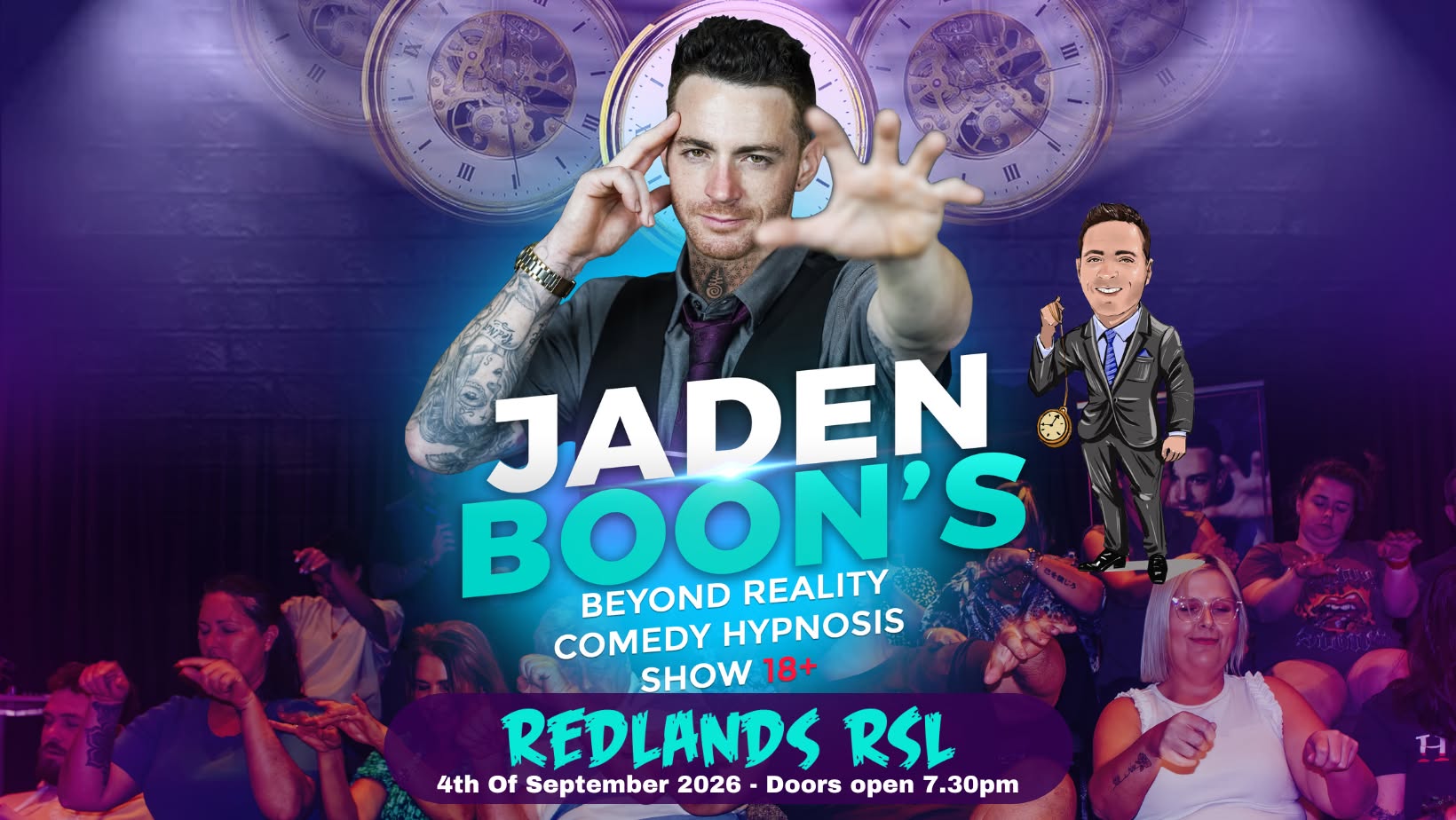 Hypnotist Jaden Boon Facebook ad: Comedy Hypnosis Show
